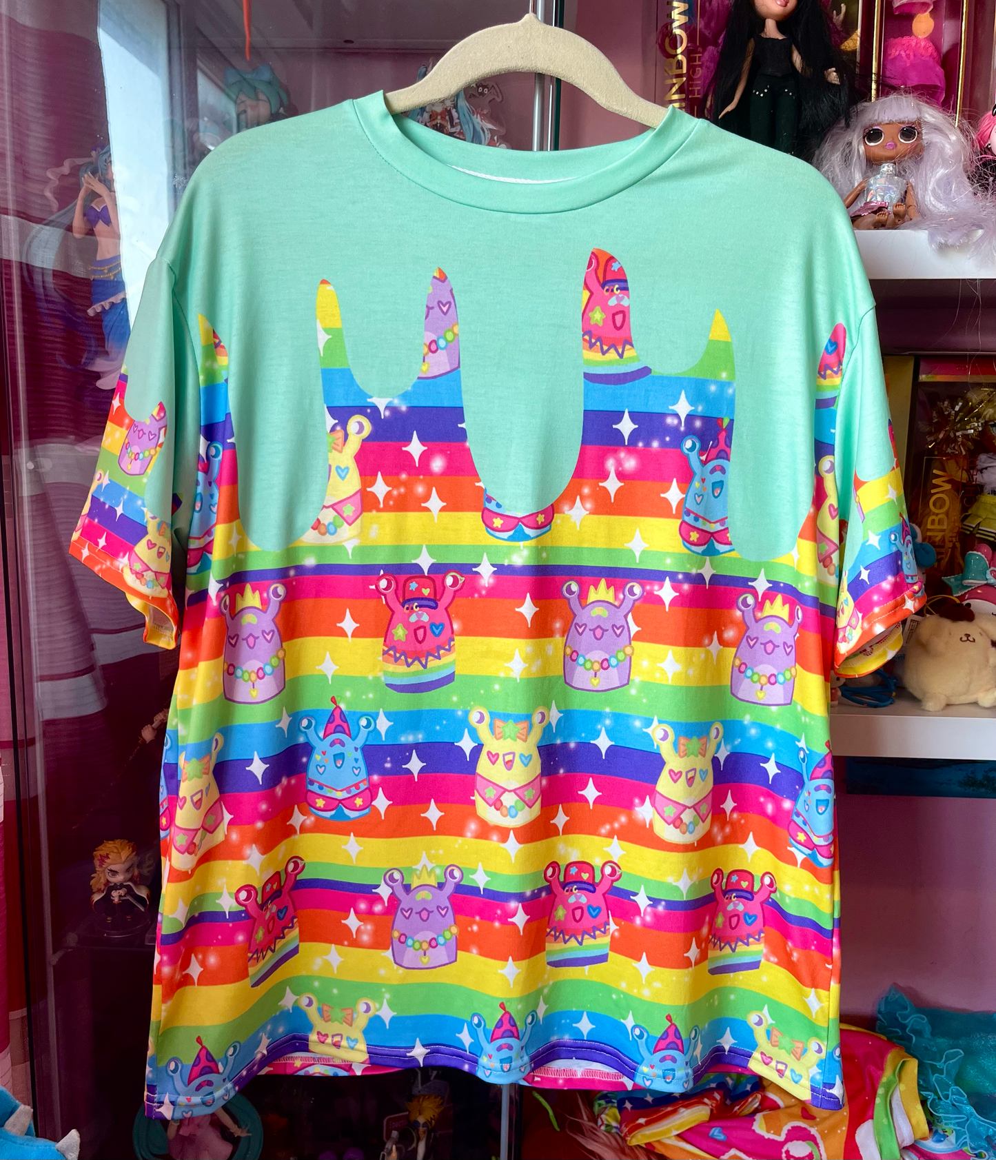 Rainbow Slug Slime Characters T-shirt