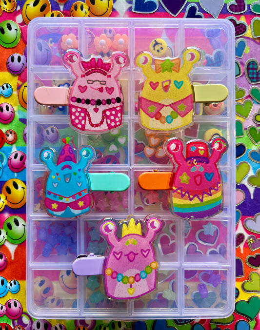 DECORA SLUGZ Series 2 Character Glitter Epoxy Acrylic Hairclip