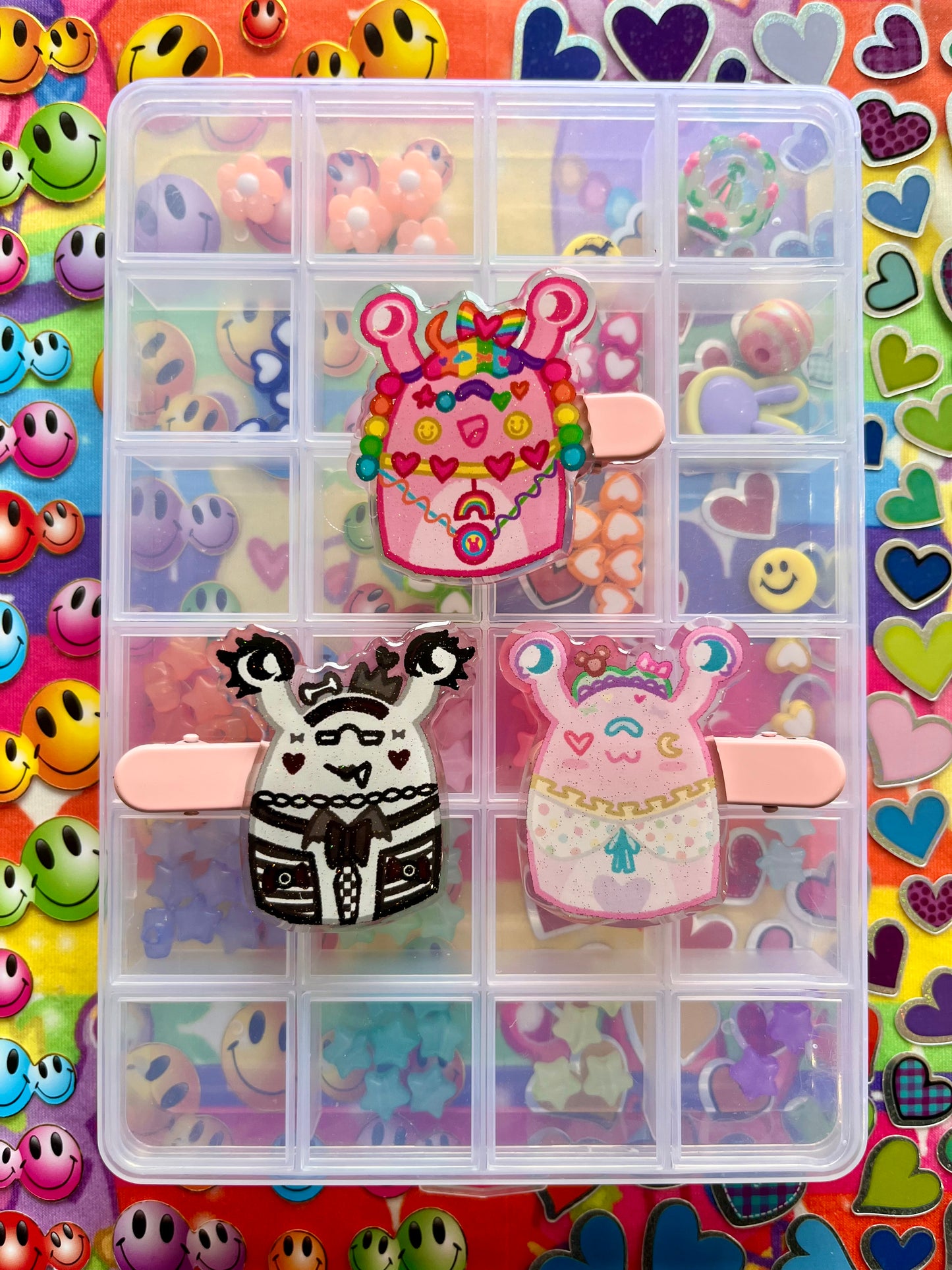 DECORA SLUGZ Series 3 Character Glitter Epoxy Acrylic Hairclip