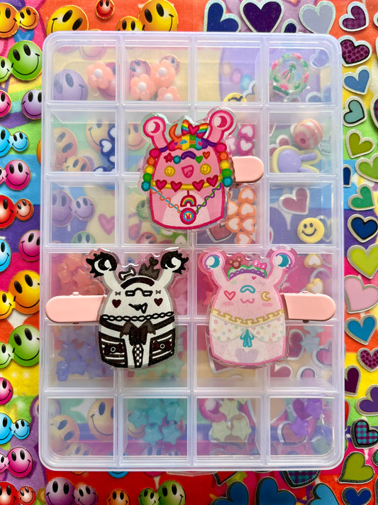 DECORA SLUGZ Series 3 Character Glitter Epoxy Acrylic Hairclip